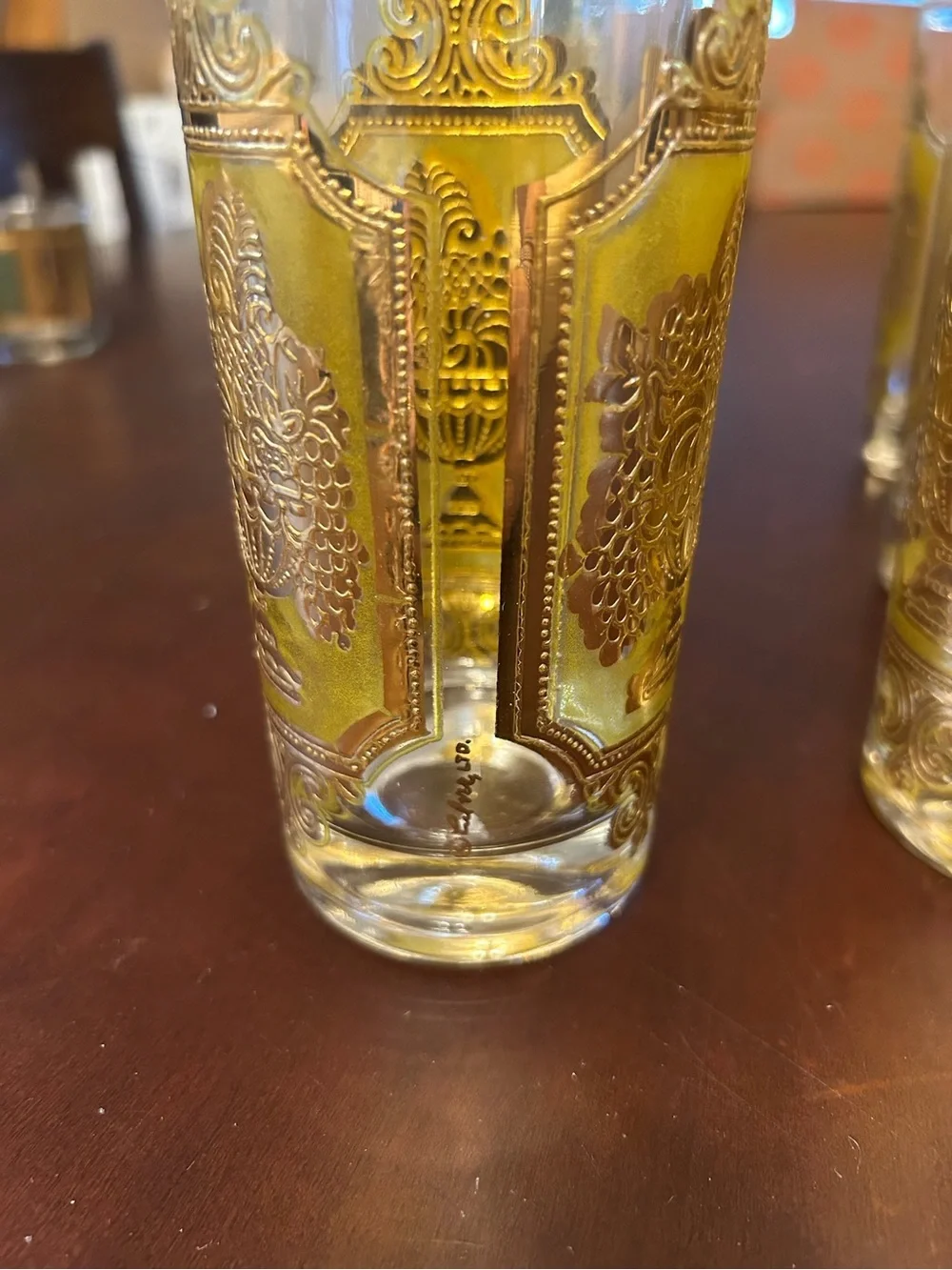Vintage Culver 22kt gilt gold highball glasses